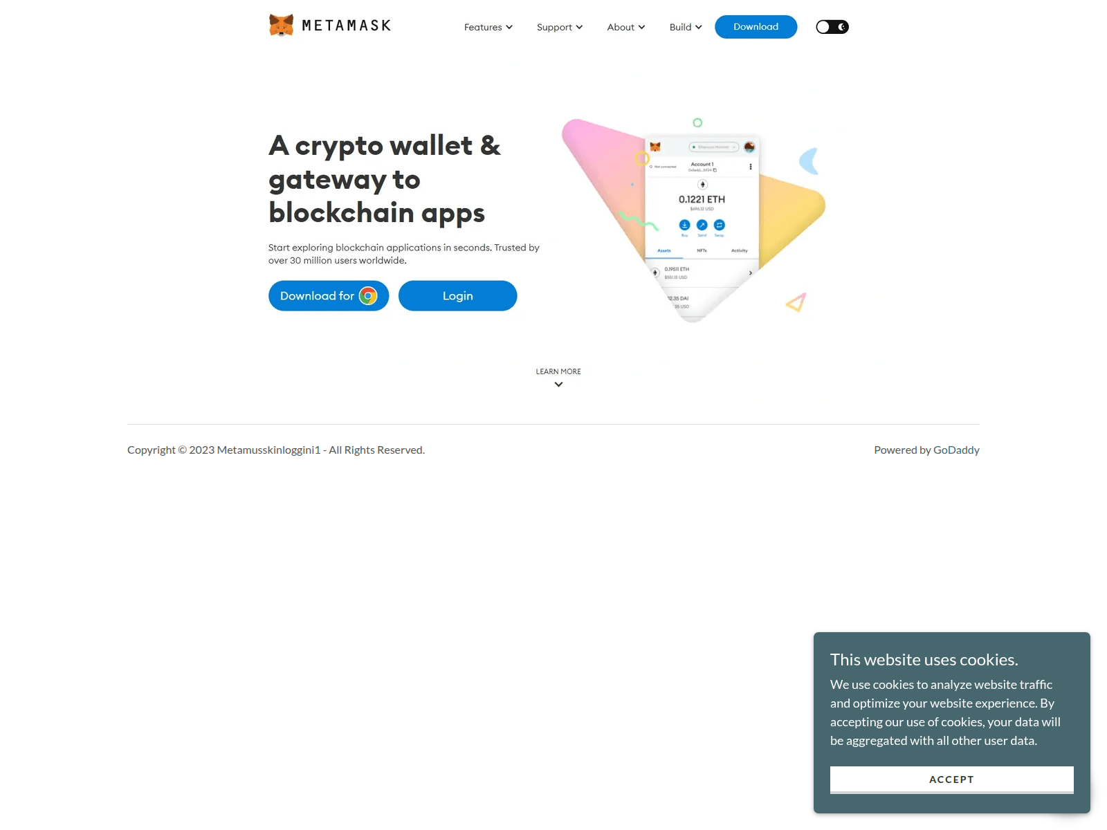 Screenshot of metamusskinloggini1.godaddysites.com
