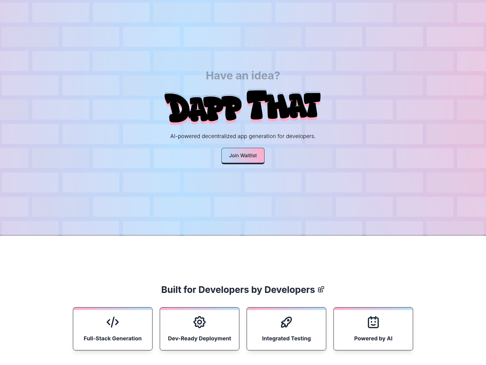 Screenshot of www.dappthat.com