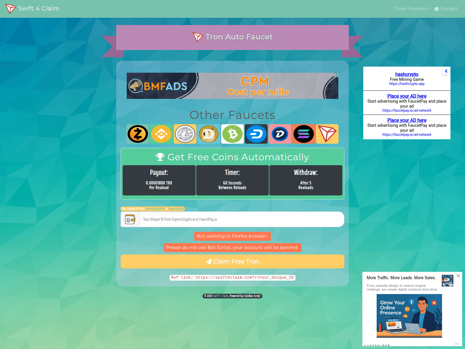 Screenshot of swift4claim.com