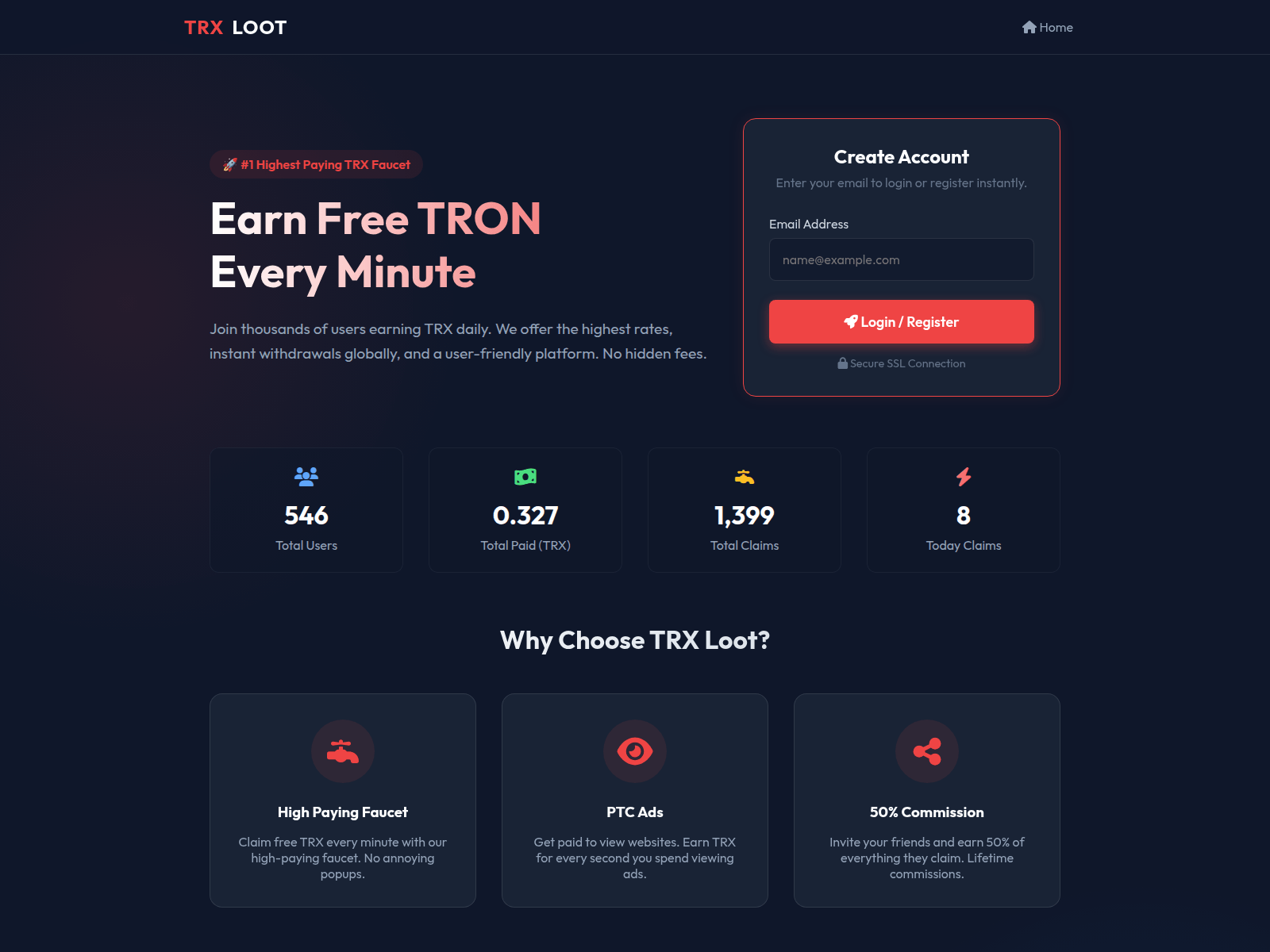 Screenshot of trxloot.top