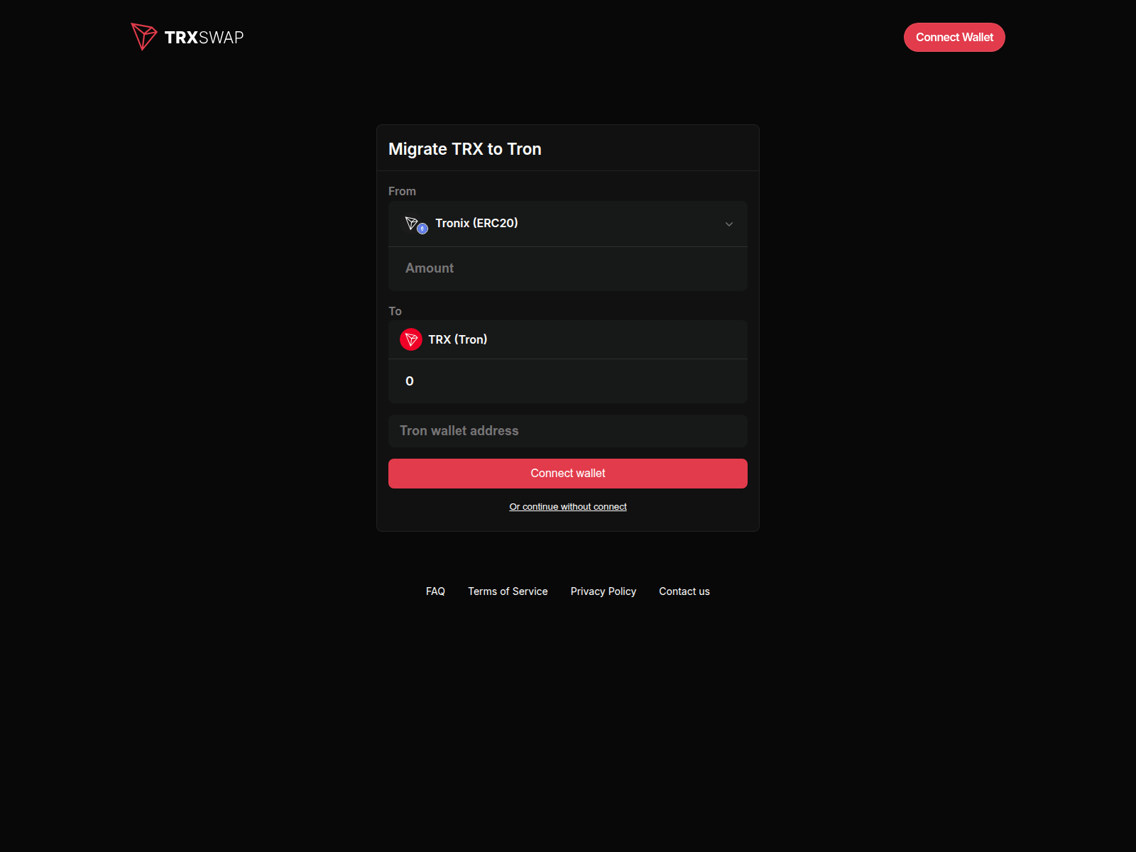Screenshot of trxswap.app