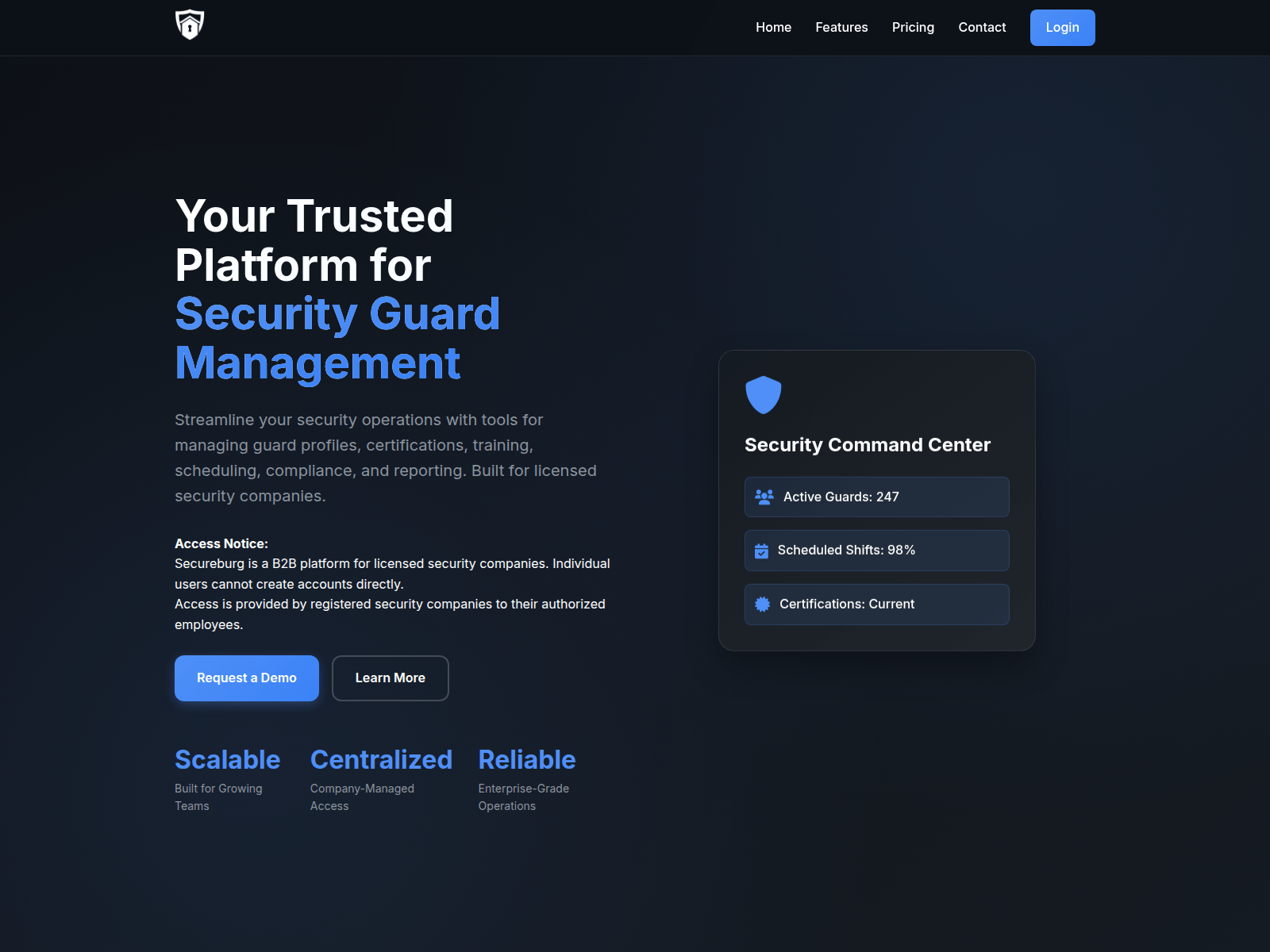Screenshot of secureburg.com