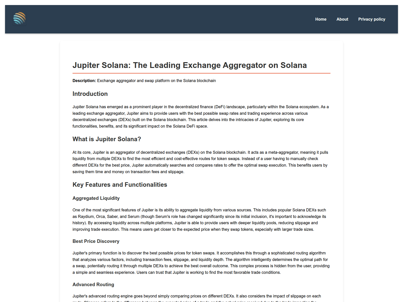 Screenshot of jupiter-dexx.ac