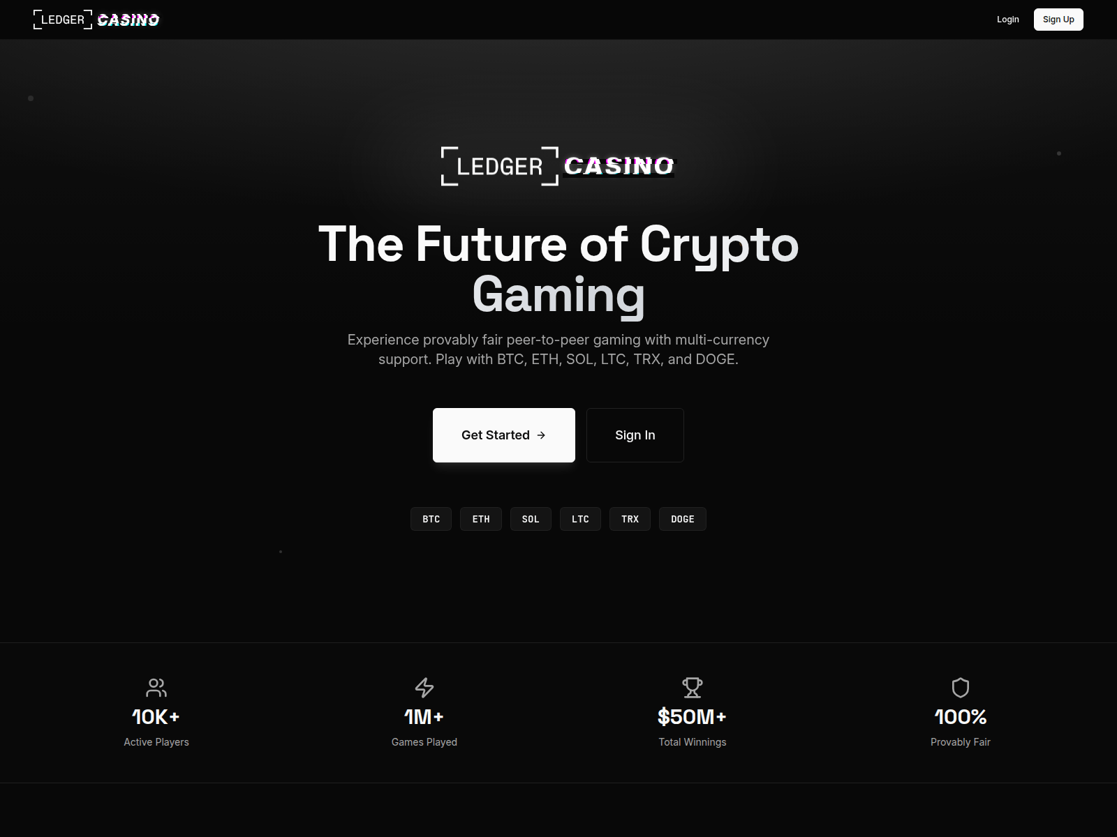 Screenshot of ledgercasino.online