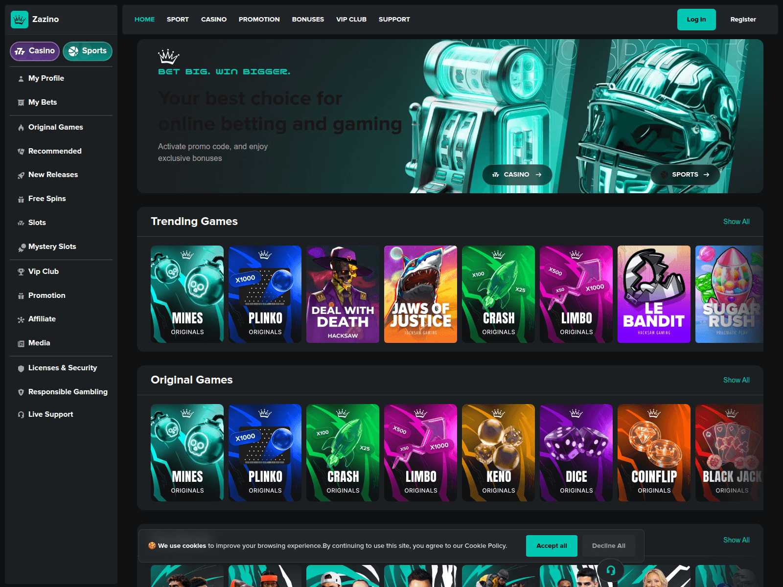 Screenshot of zazino.top