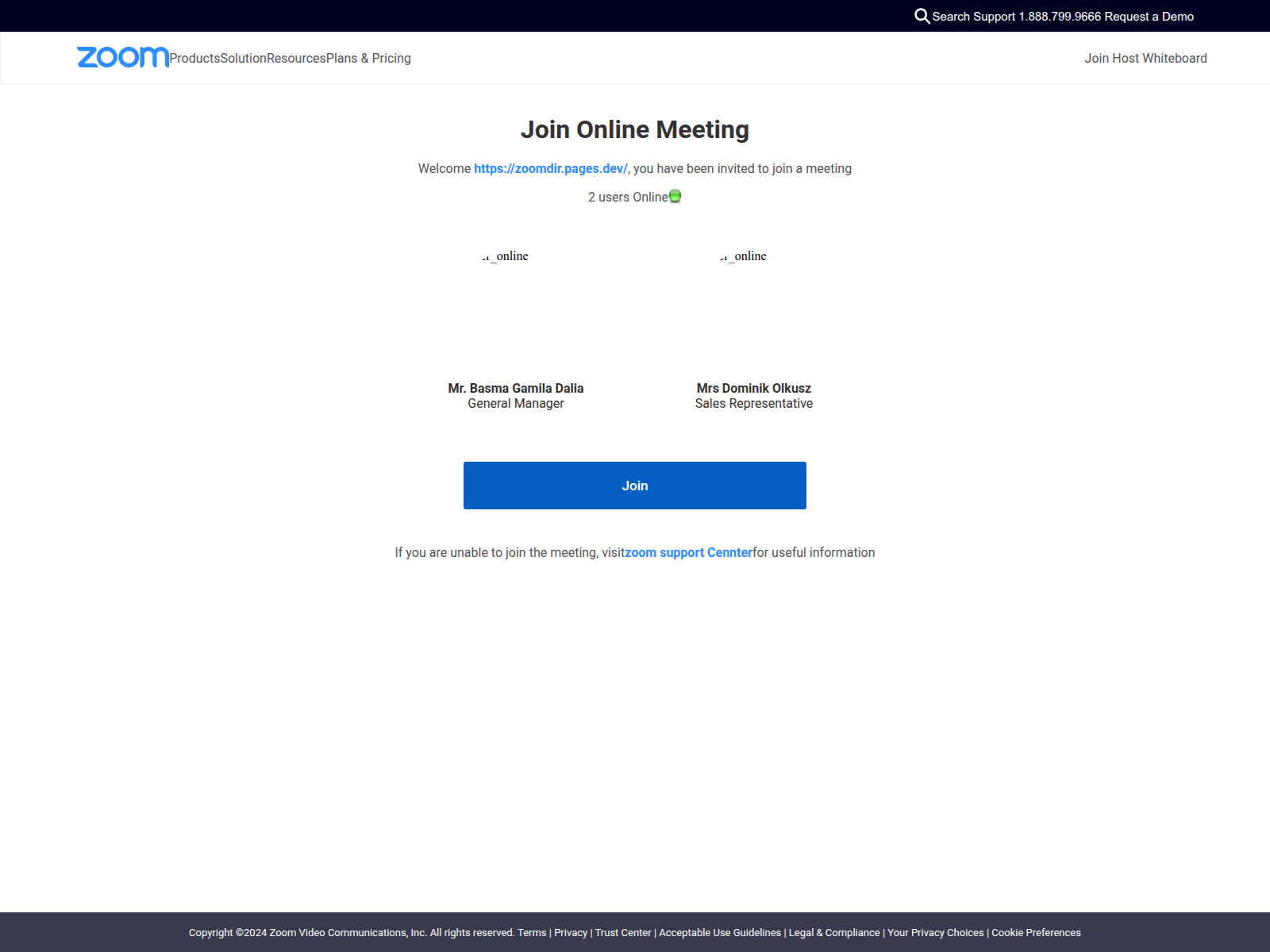Screenshot of zoomdir.pages.dev