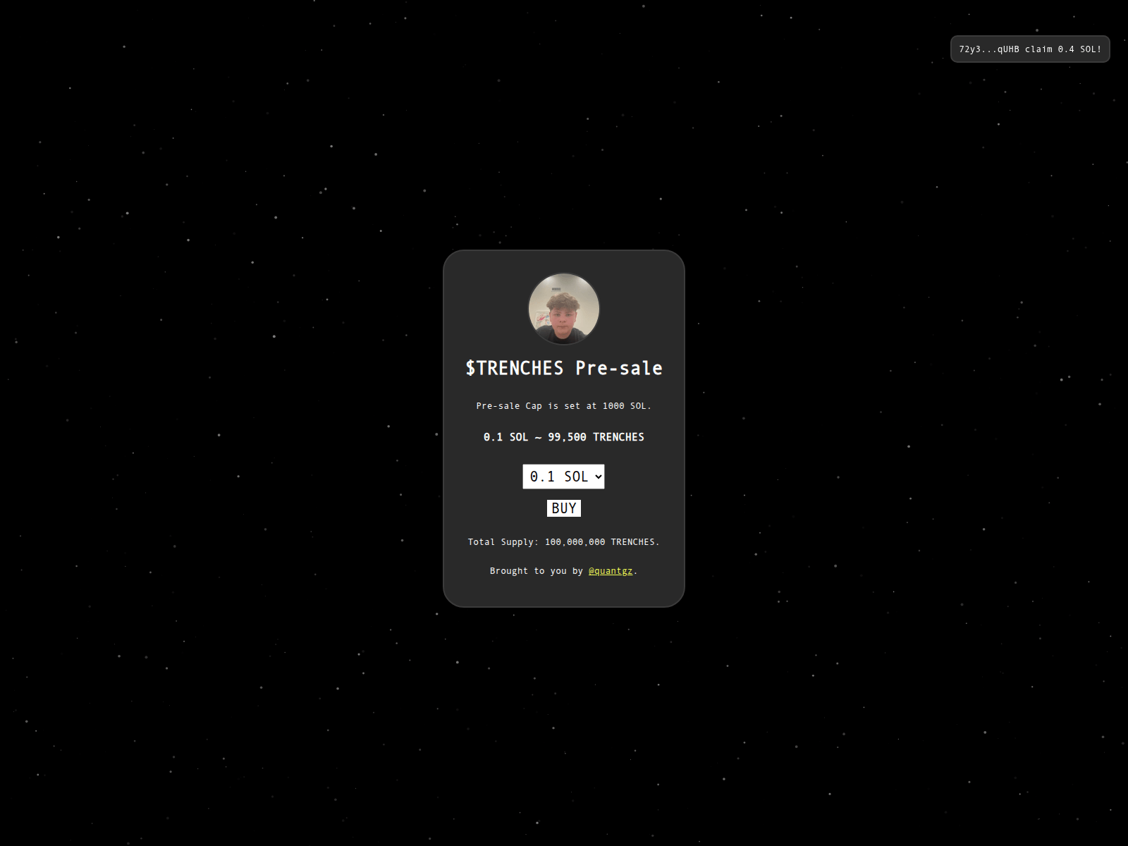 Screenshot of quant-alication.xyz