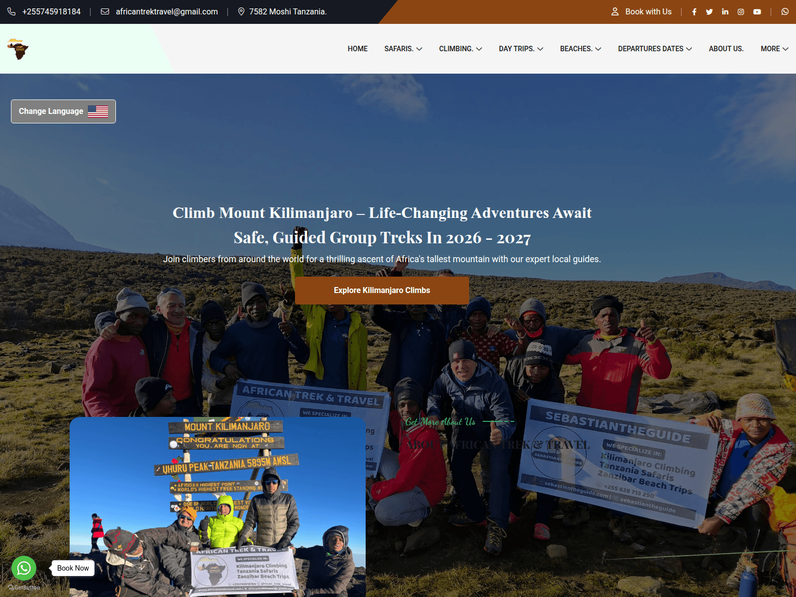 Screenshot of africantrektravel.com
