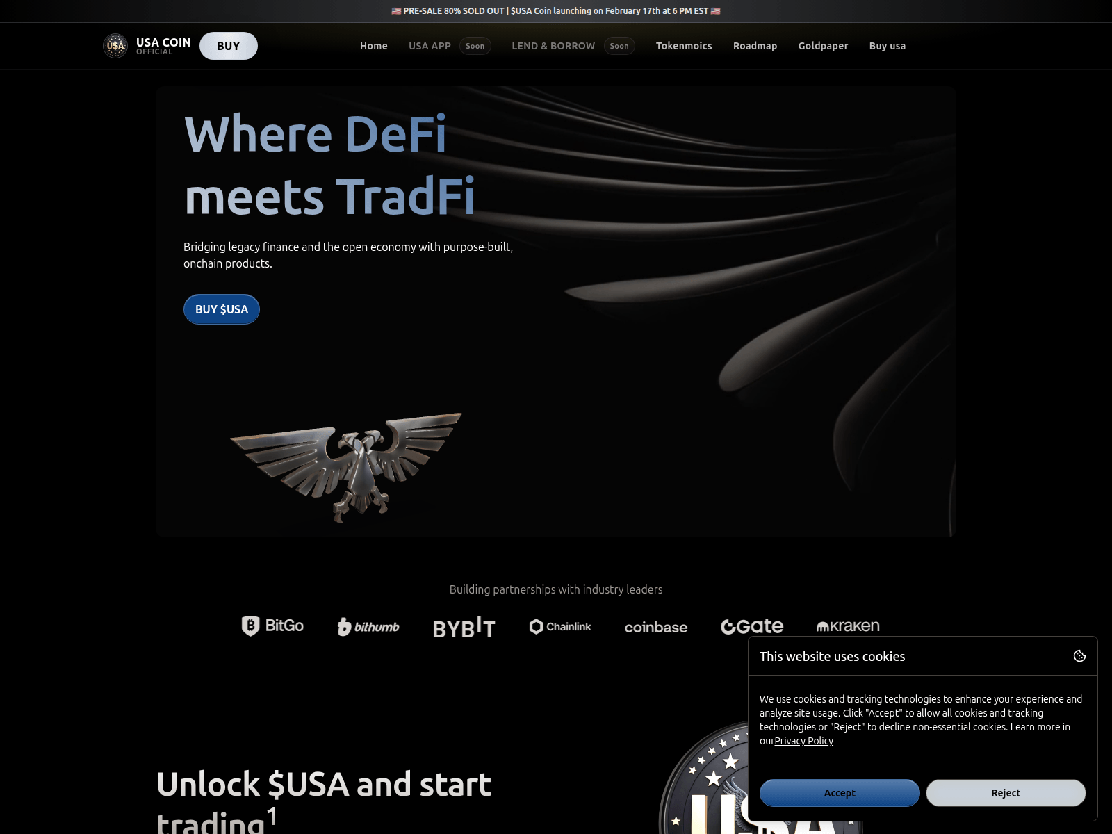 Screenshot of usacoinofficial.com