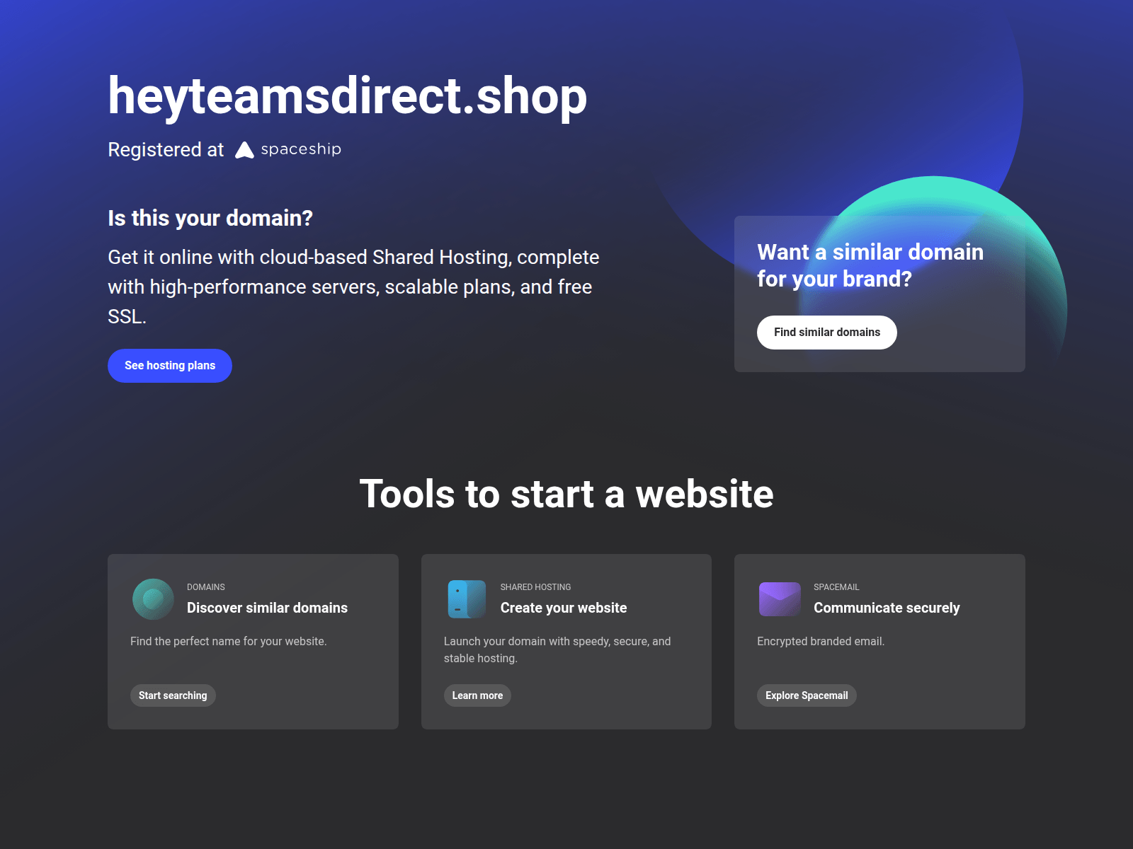 Screenshot of heyteamsdirect.shop
