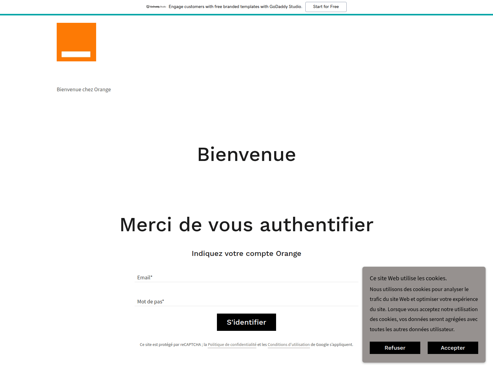 Screenshot of orange57.godaddysites.com