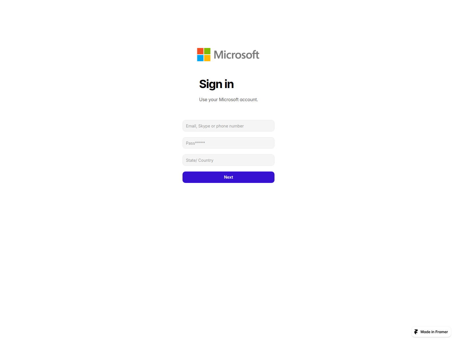 Screenshot of micverifycontinuepage.framer.ai