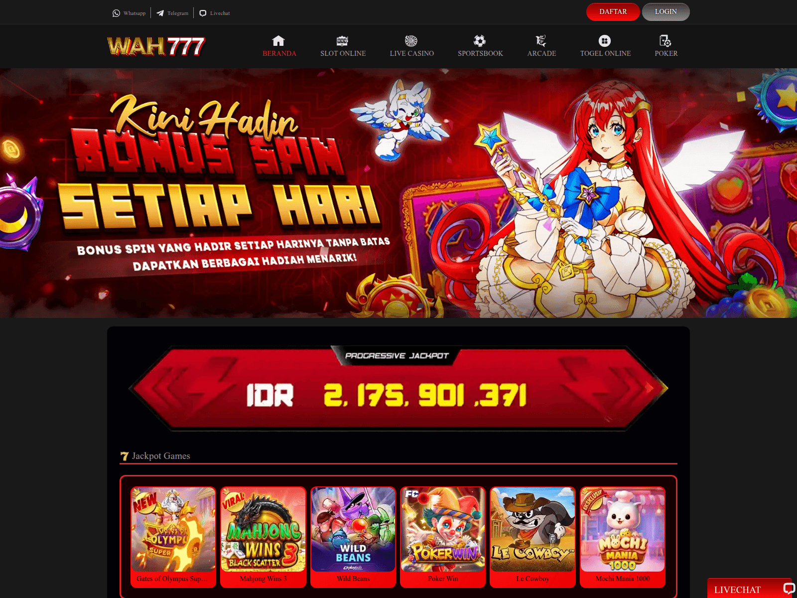 Screenshot of wah777.net