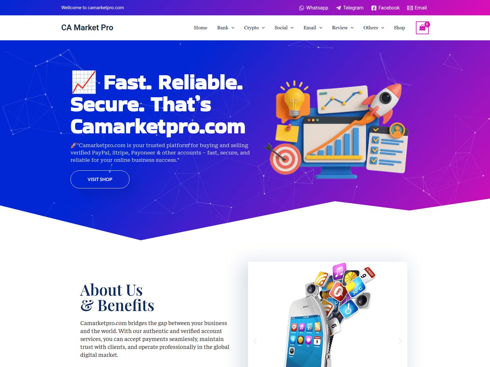 Screenshot of camarketpro.com