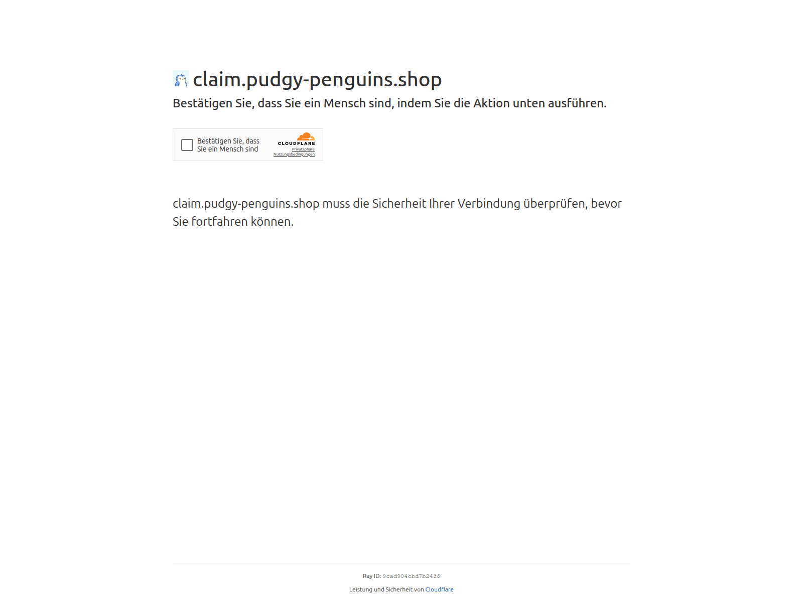 Screenshot of claim.pudgy-penguins.shop