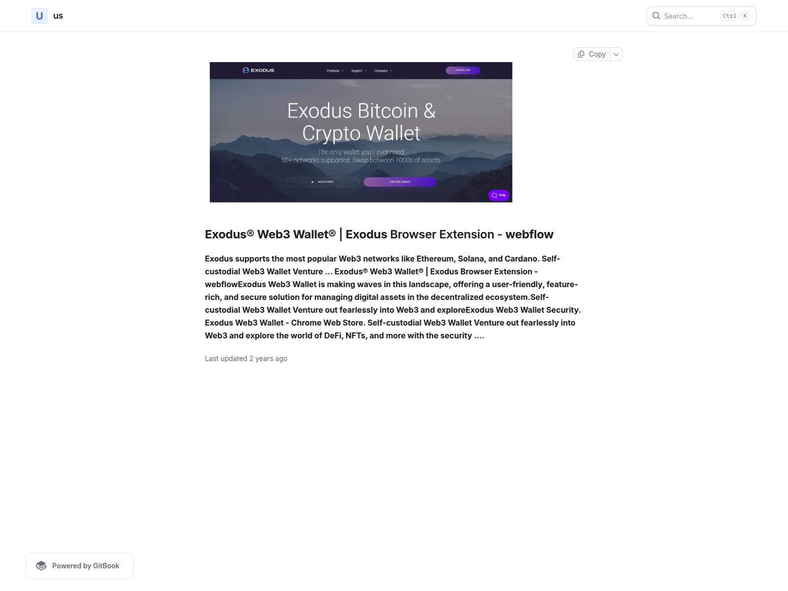 Screenshot of exiodouswab3wiallet.gitbook.io
