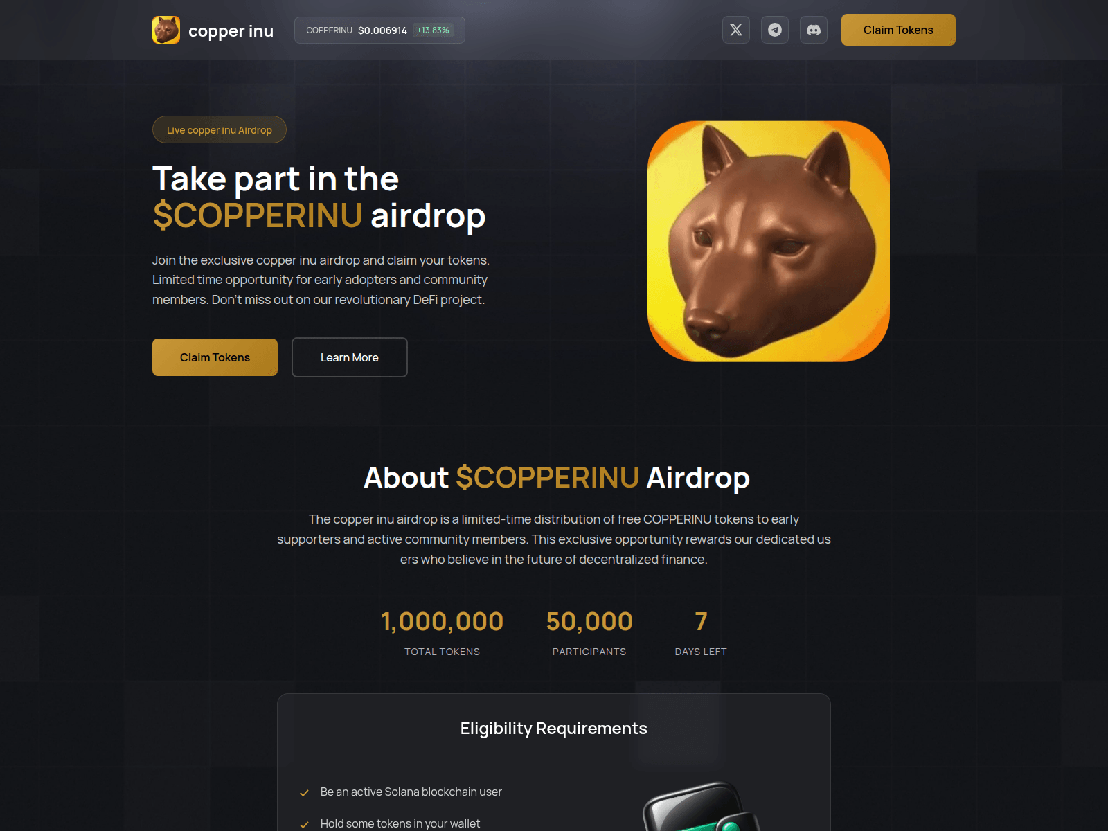 Screenshot of copperinu-events.fun