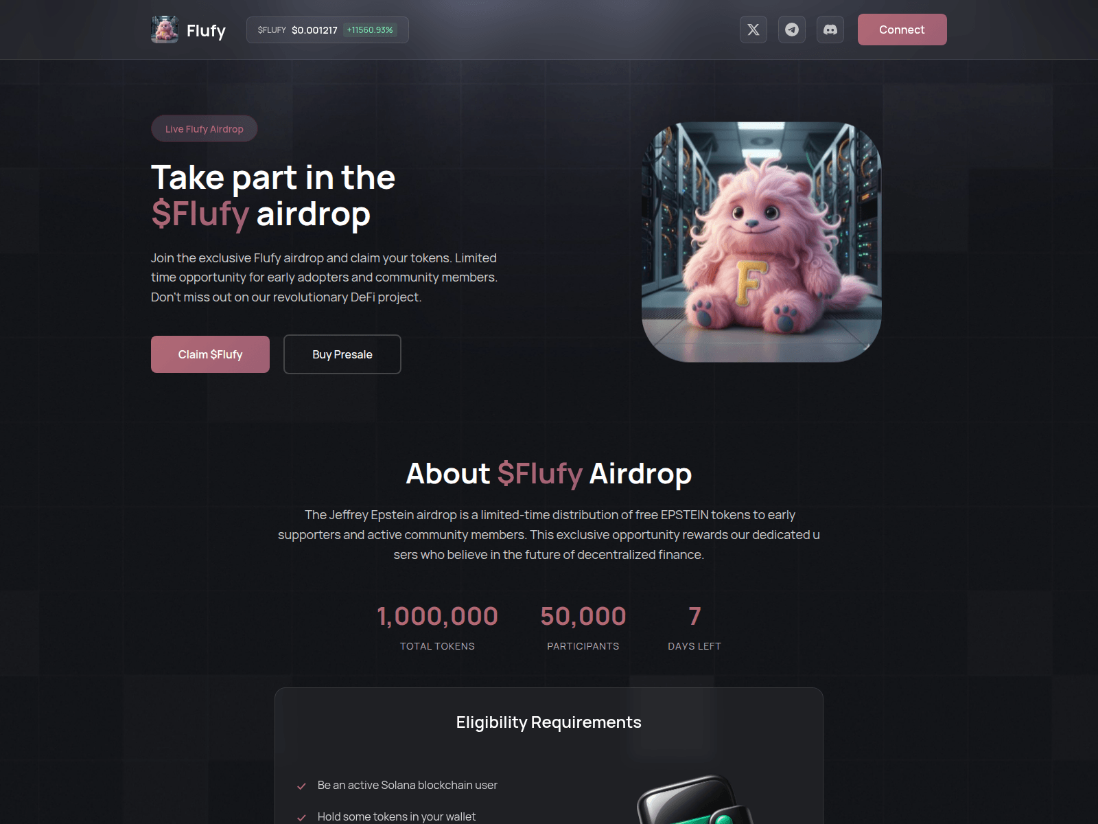 Screenshot of claim-flufy.pages.dev
