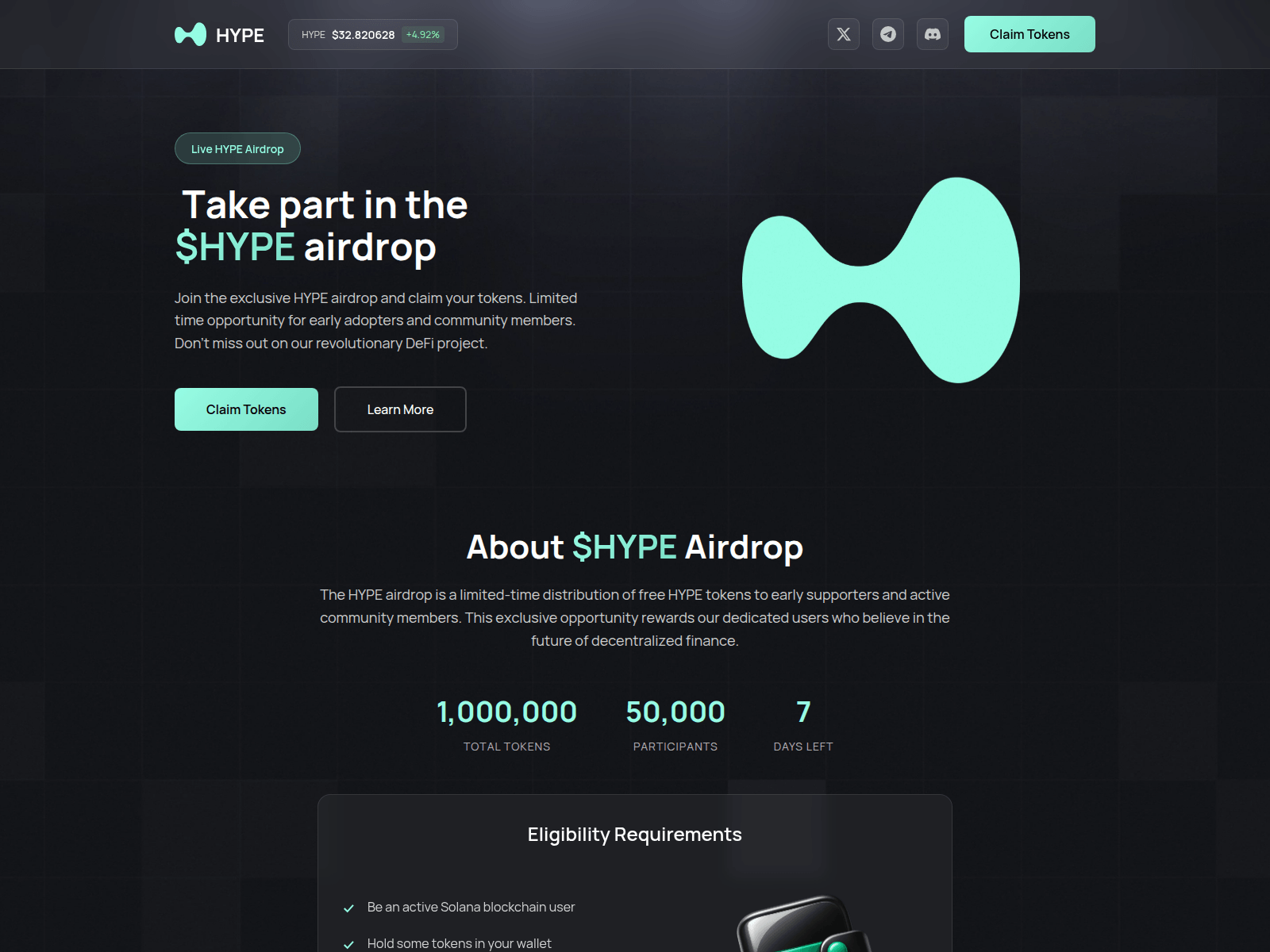 Screenshot of app.hypersol.live