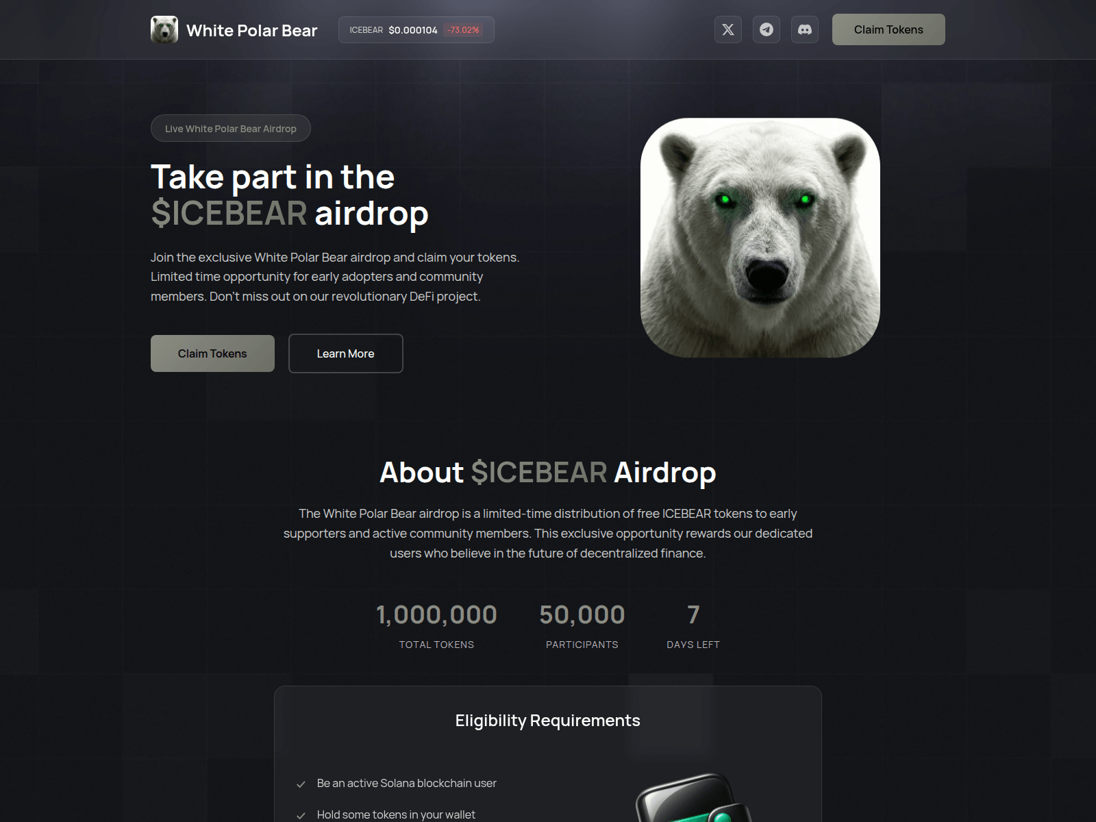 Screenshot of event-icebear.fun