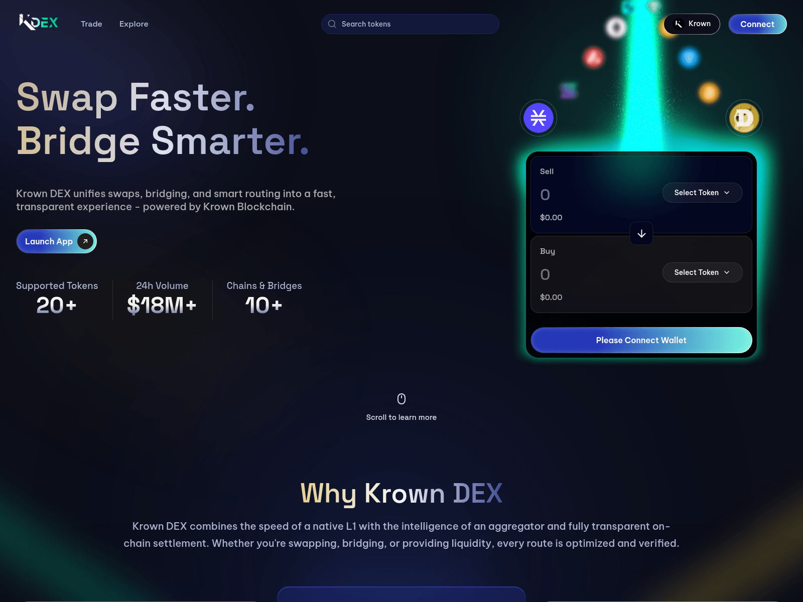 Screenshot of krowndex.finance