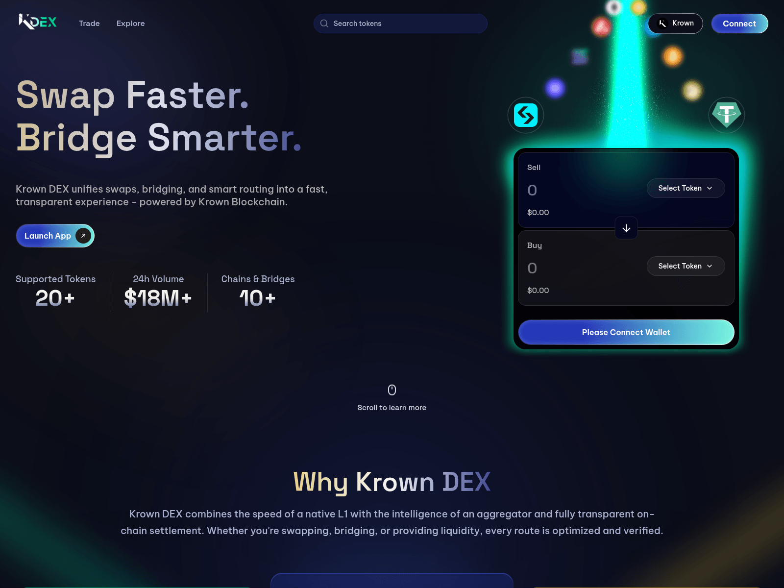 Screenshot of krowndex.exchange