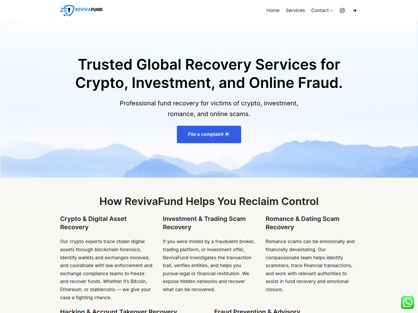 Screenshot of revivafund.com