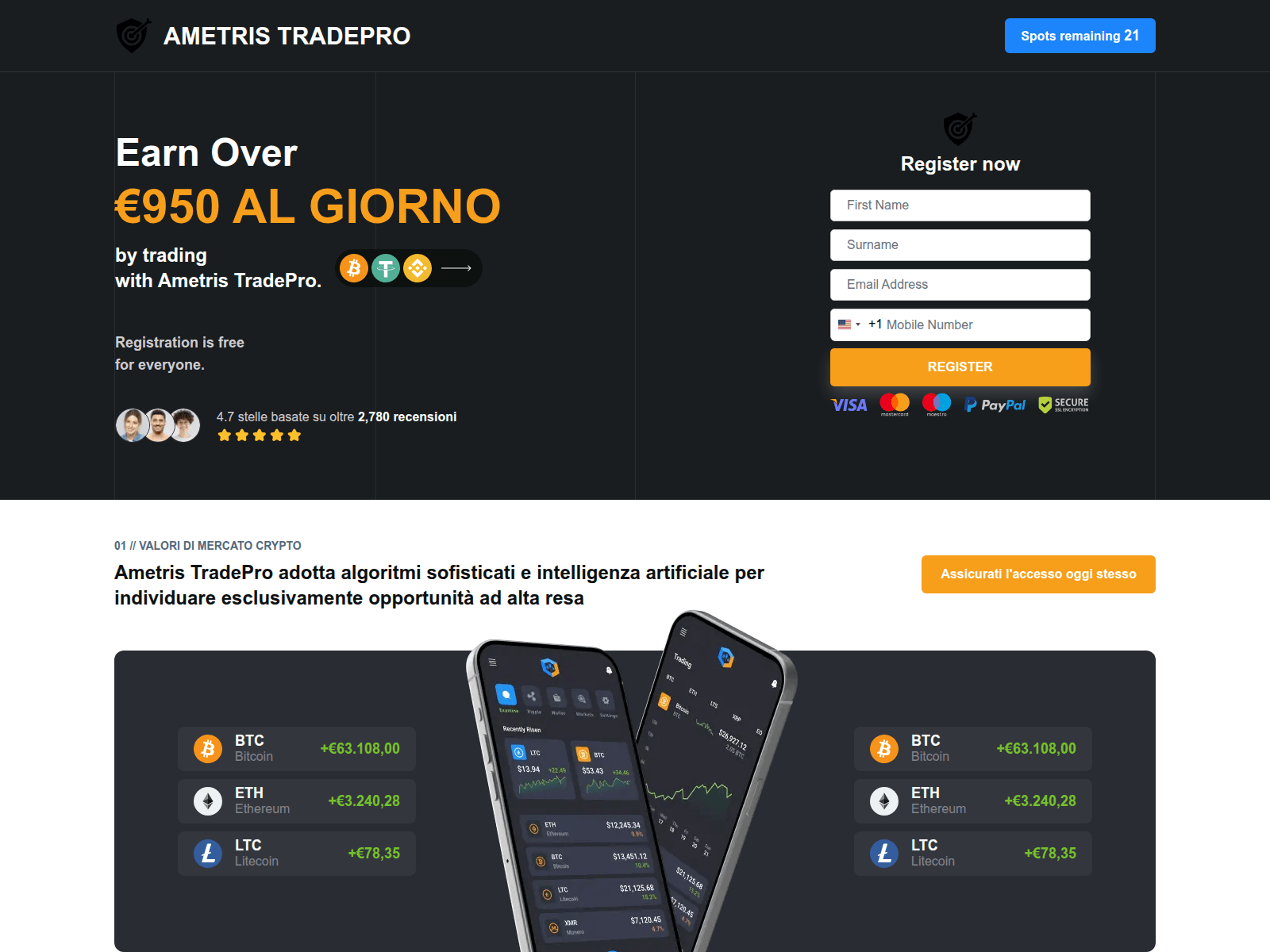 Screenshot of ametristradepro.it