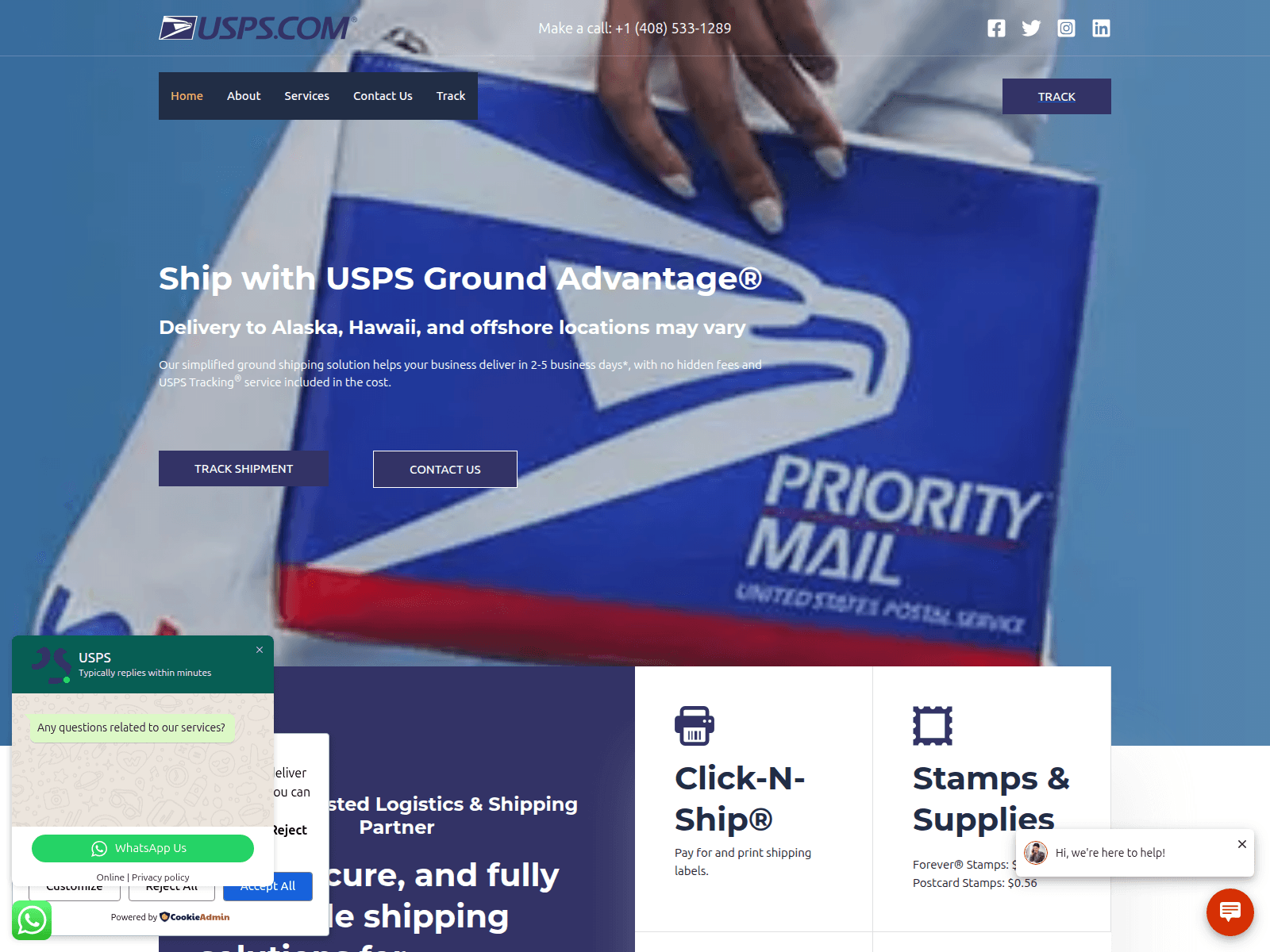 Screenshot of uspstracx.com