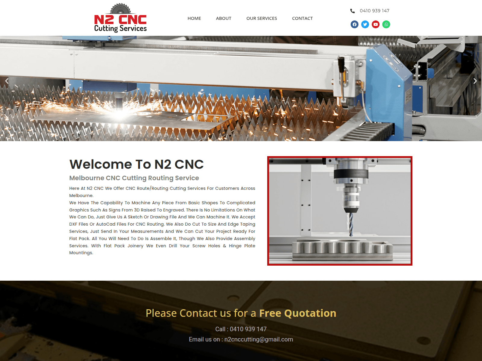 Screenshot of n2cutting.com.au