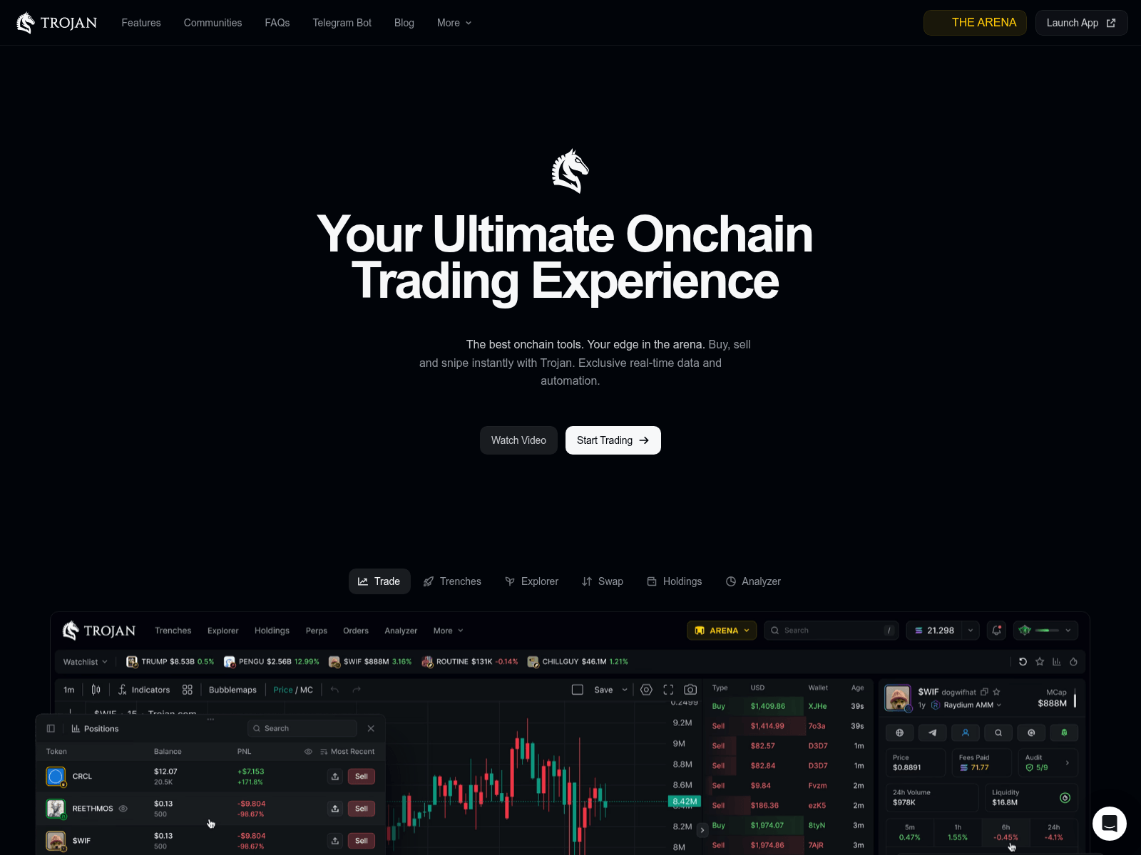 Screenshot of trojanbot.app/home1