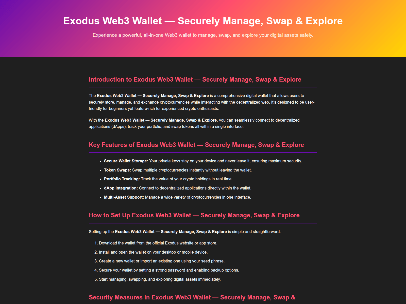Screenshot of view-exodus-web.pages.dev