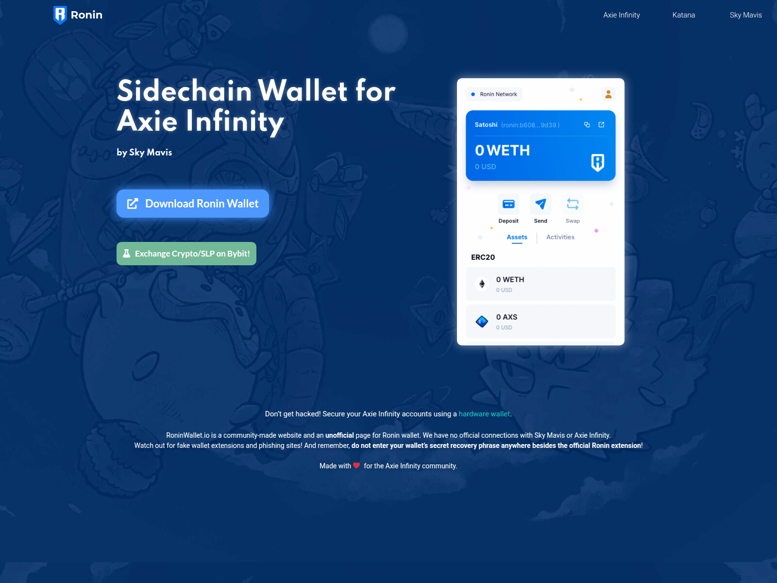 Screenshot of roninwallet.io