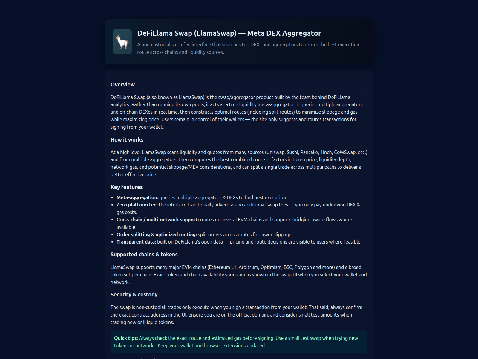 Screenshot of faq-defillama-swap-en-us.pages.dev