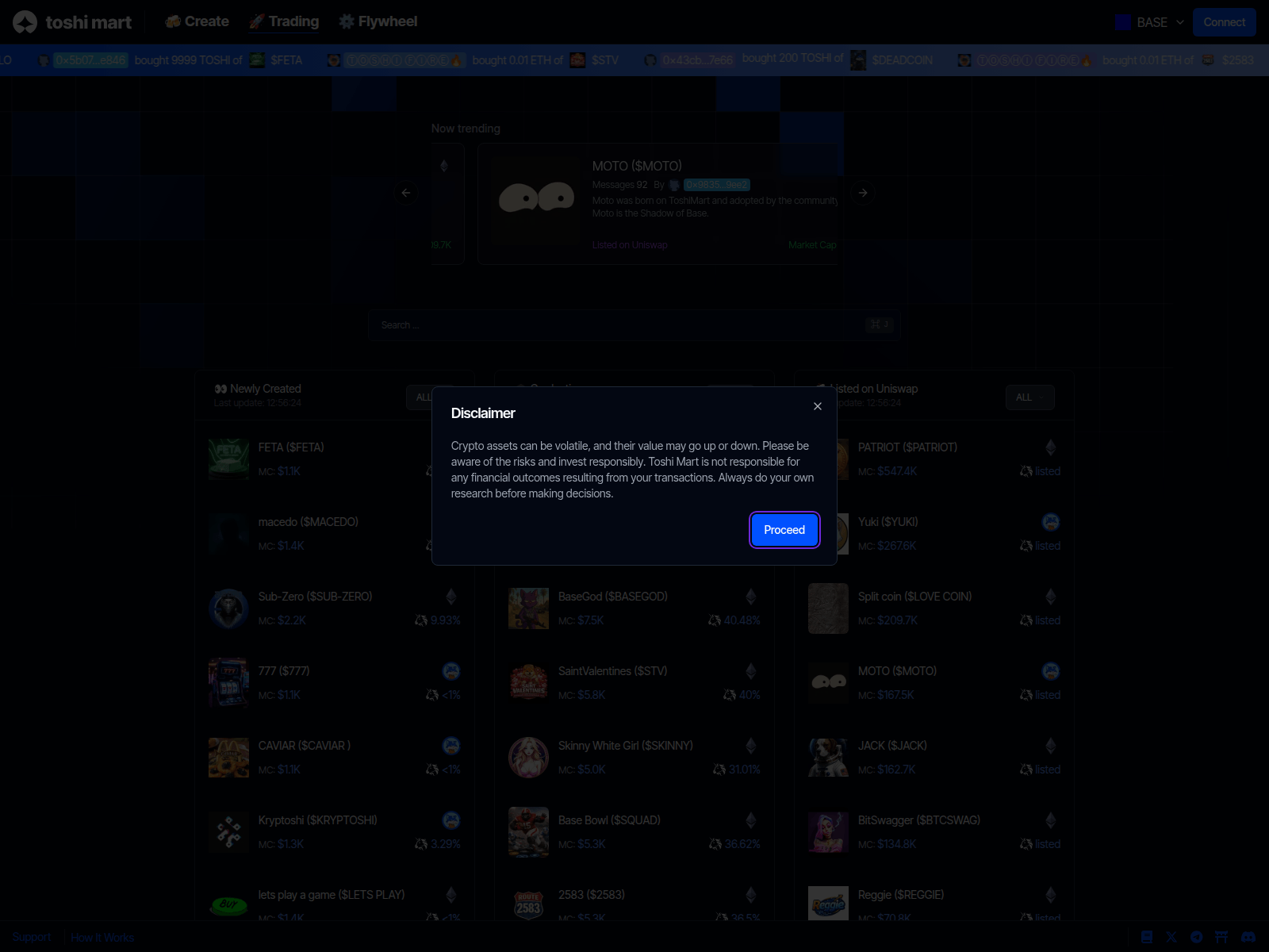Screenshot of toshimart.xyz