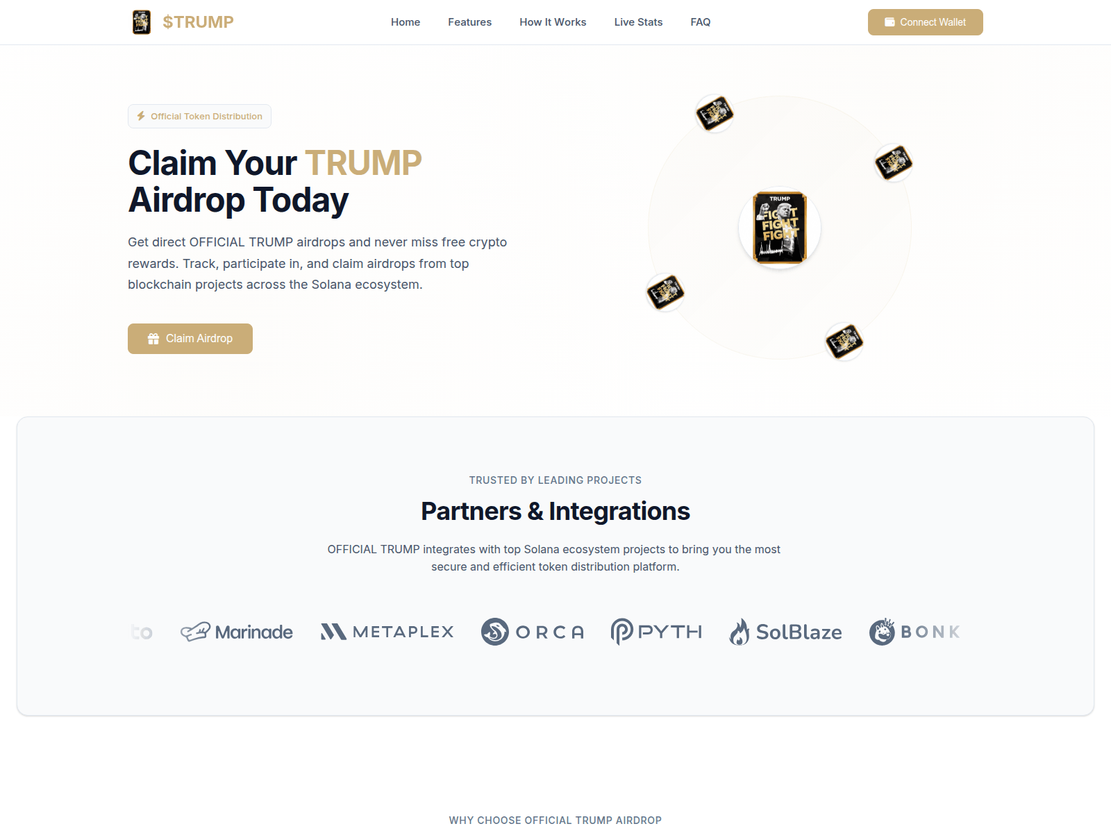 Screenshot of trumpcoin.world
