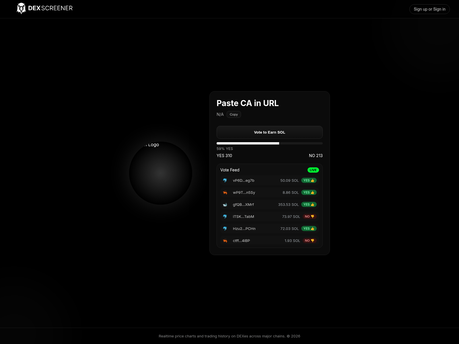 Screenshot of communityboost.dexscreener.exchange