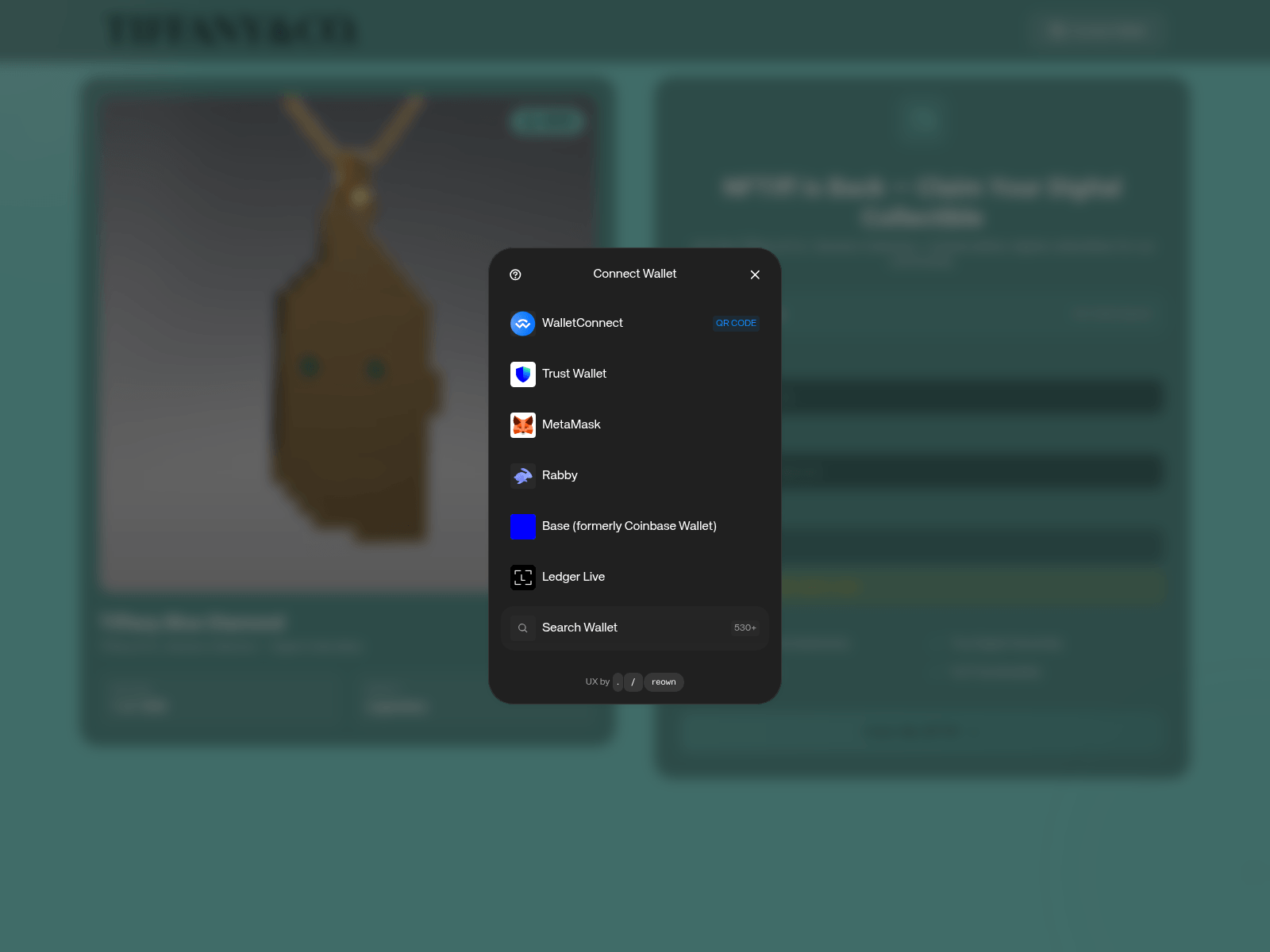 Screenshot of claim.nft-tiffany.com