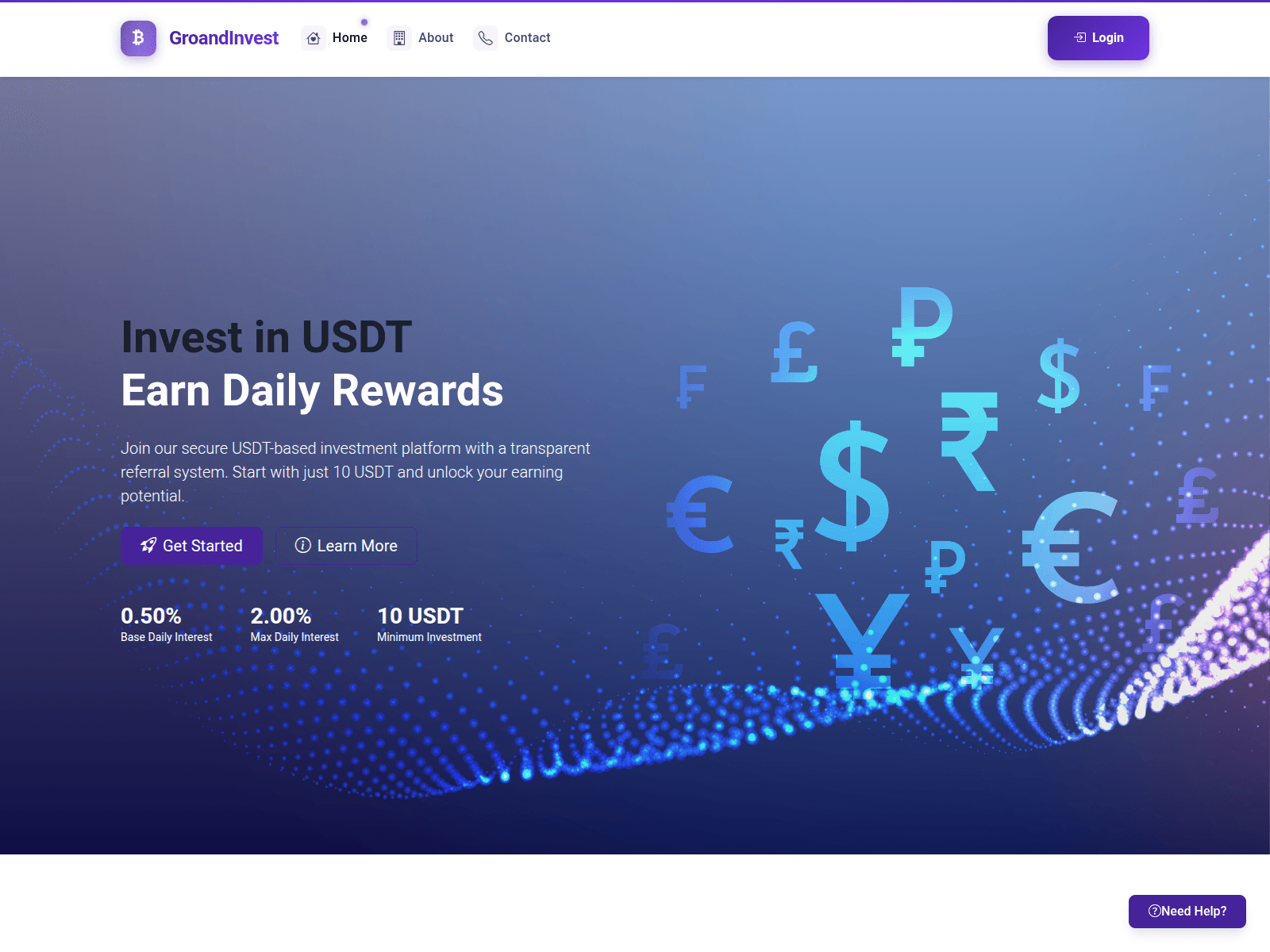 Screenshot of usdt.skylith.cloud