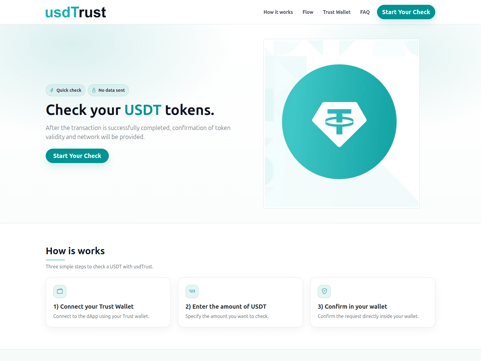 Screenshot of usdtrust.live