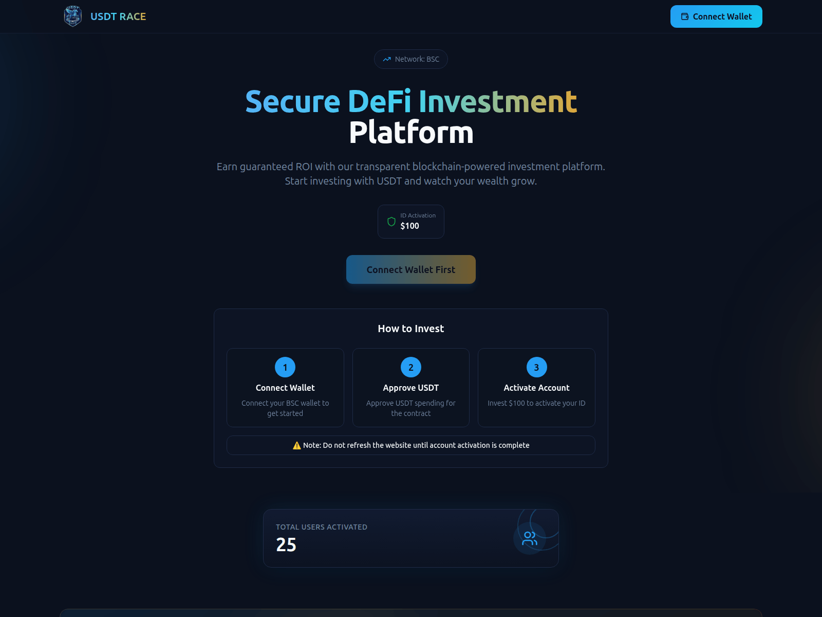 Screenshot of usdtrace.com