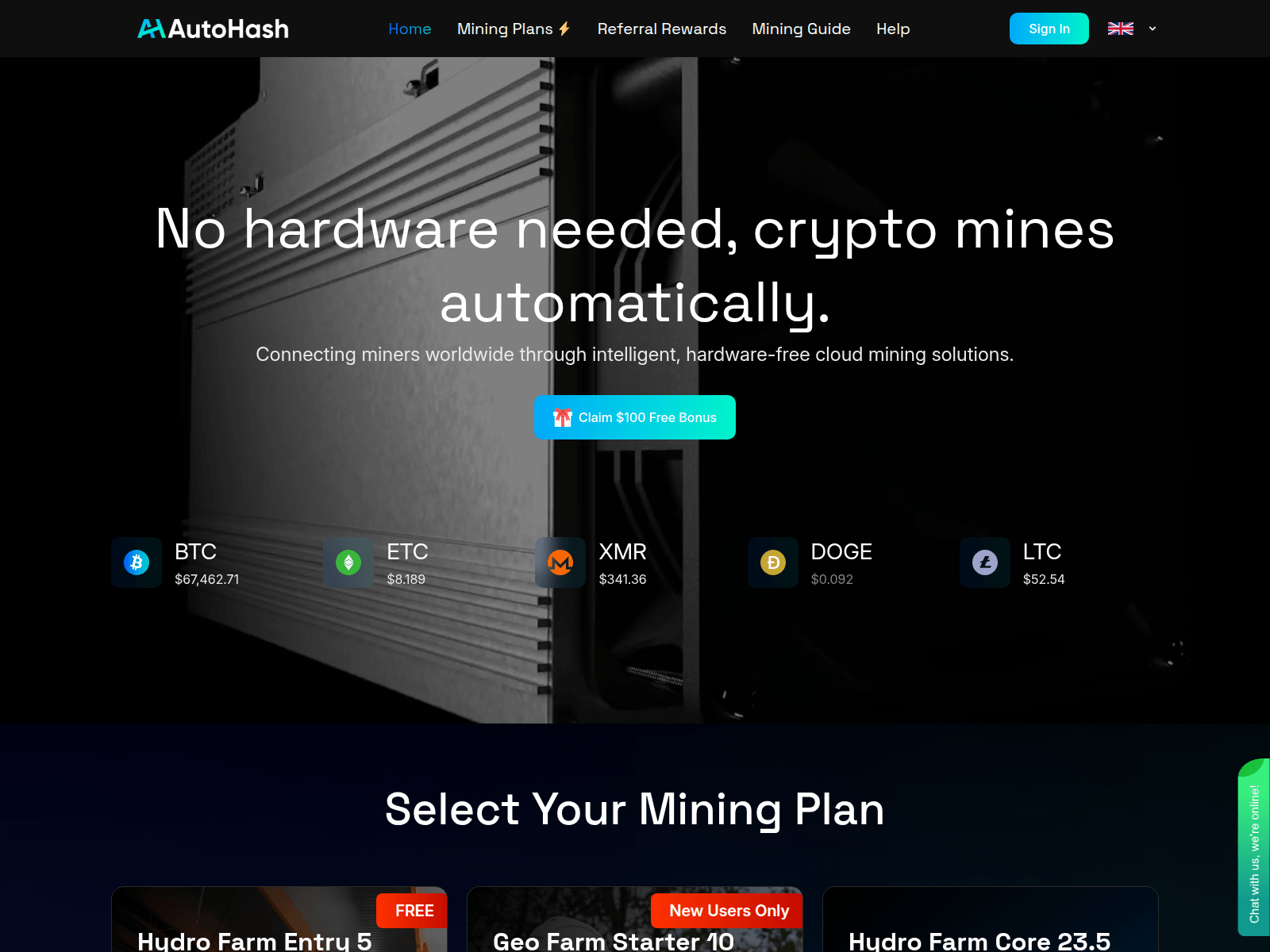 Screenshot of www.autohash.com