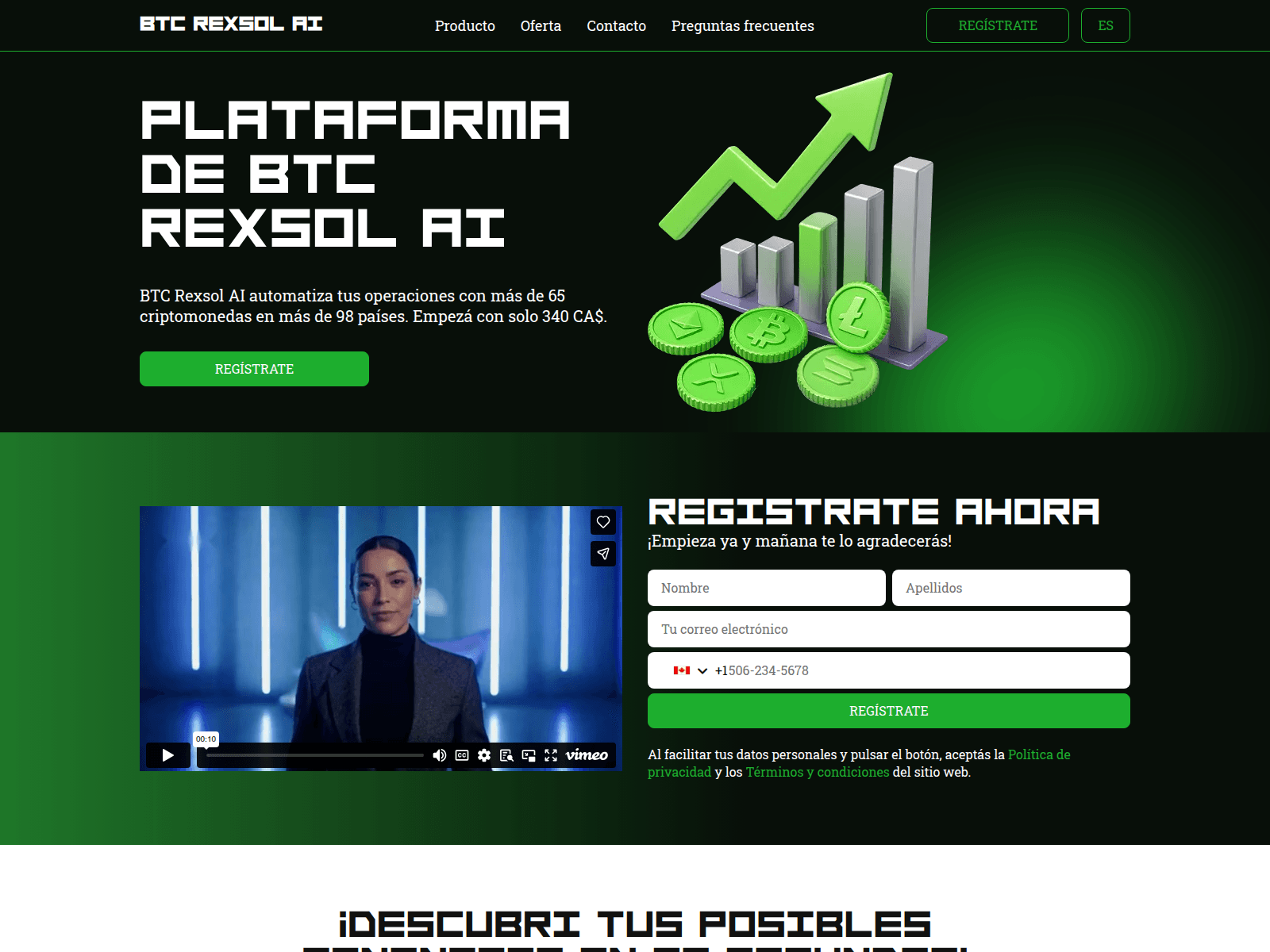 Screenshot of btc-rexsol-ai.com