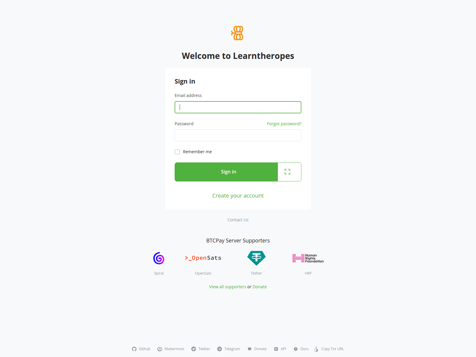 Screenshot of btcpay.p2pay.to