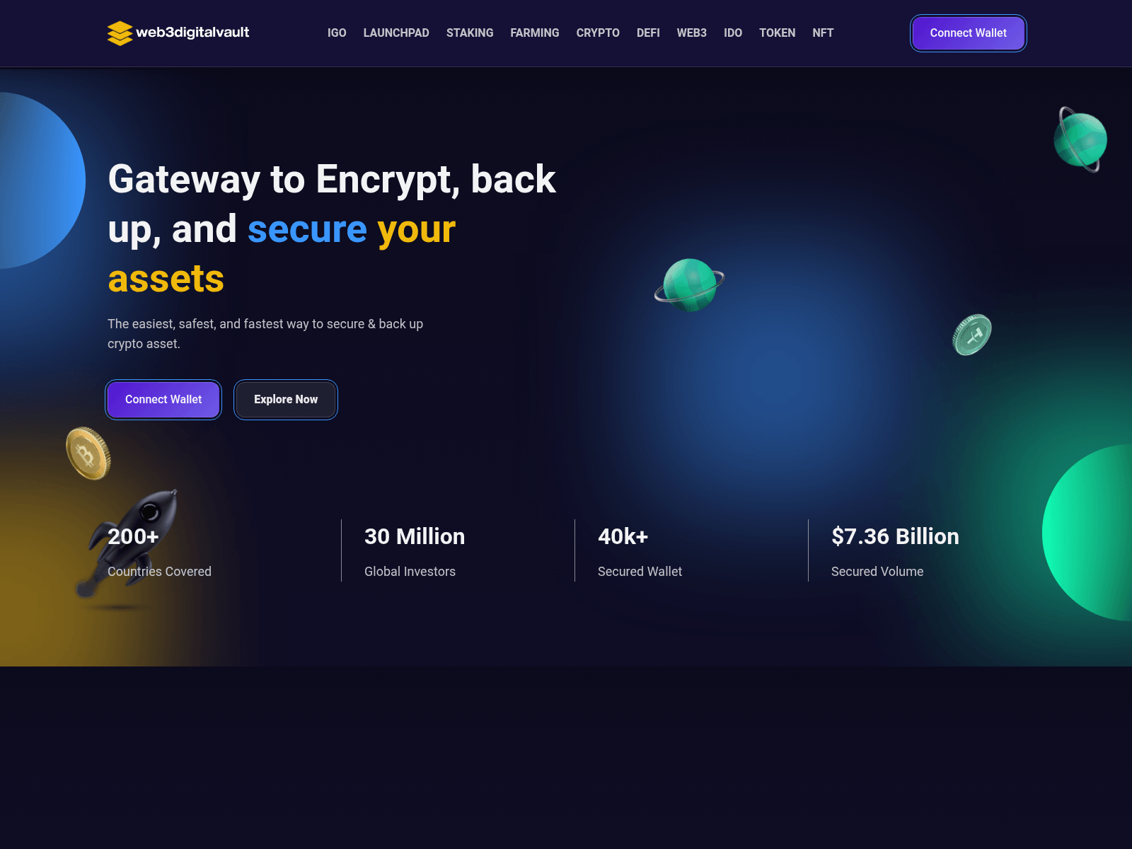 Screenshot of web3digitalvault.com