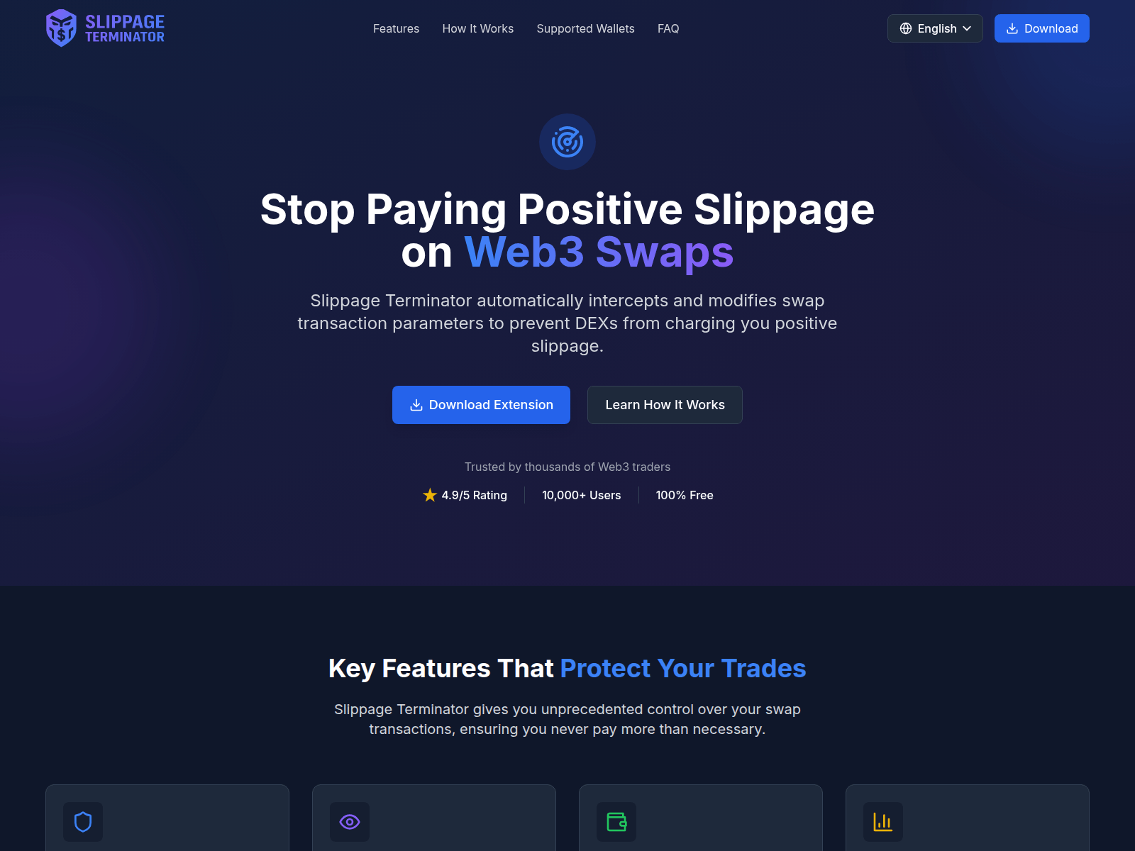 Forensic screenshot of slippage-terminator.com