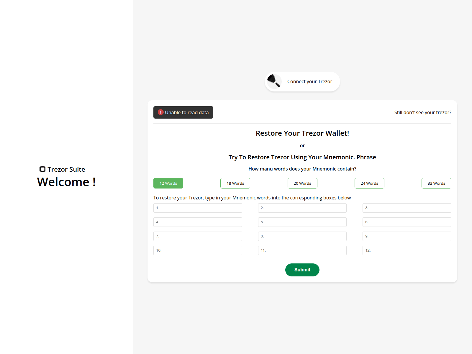 Screenshot of trezext.live