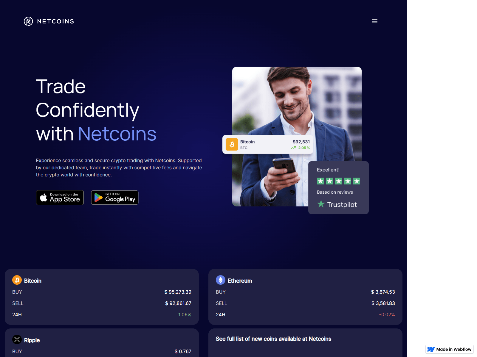 Screenshot of netcoins-cdn-nav-cdn.webflow.io