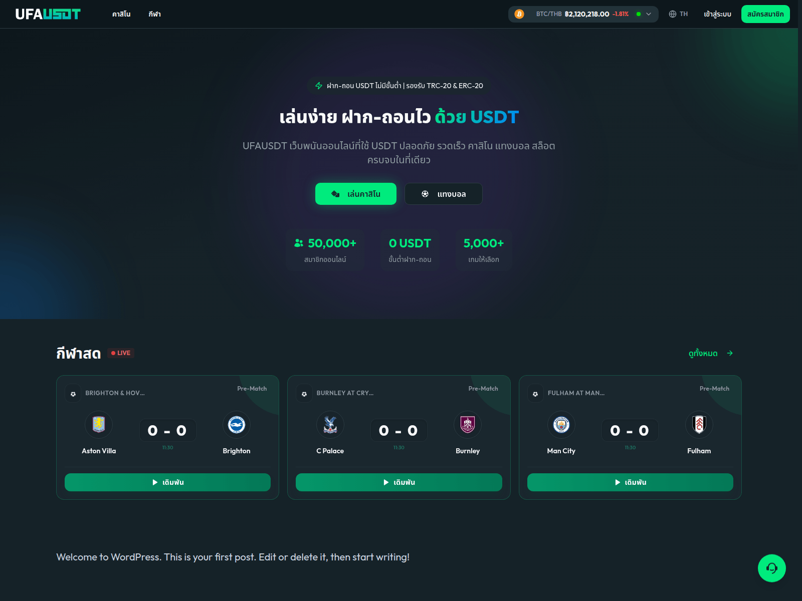 Screenshot of baccarat-usdt.com