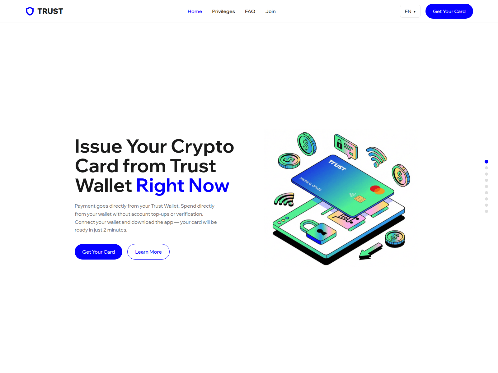 Screenshot of trustwalletcard.in